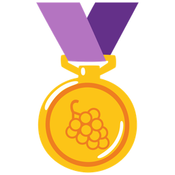 1st place medal and grapes