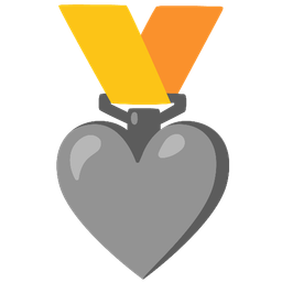 1st place medal and grey heart