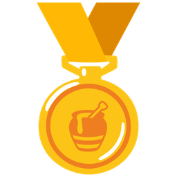 1st place medal and honey pot