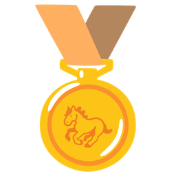 1st place medal and horse