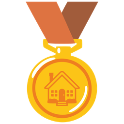 1st place medal and house