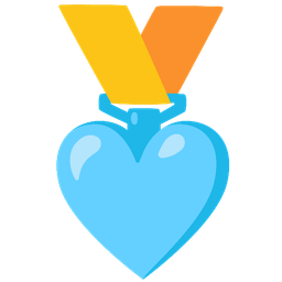 1st place medal and light blue heart