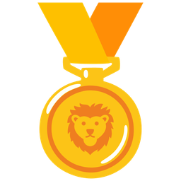 1st place medal and lion