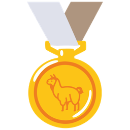 1st place medal and llama