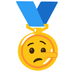 1st place medal and lying face