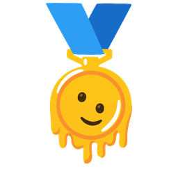 1st place medal and Melting face