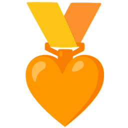 1st place medal and orange heart