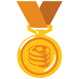 1st place medal and pancakes