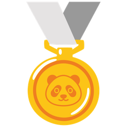 1st place medal and panda