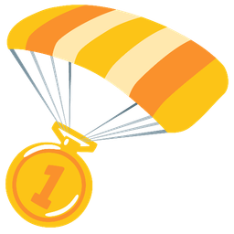 1st place medal and parachute