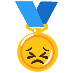 1st place medal and persevering face