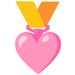 1st place medal and pink heart