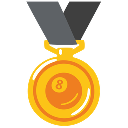 1st place medal and pool 8 ball