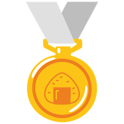 1st place medal and rice ball