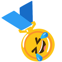 1st place medal and Rolling on the floor laughing