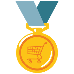 1st place medal and shopping cart