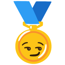 1st place medal and Smirking face