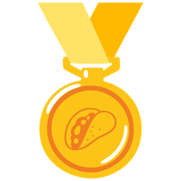 1st place medal and taco