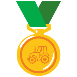 1st place medal and tractor