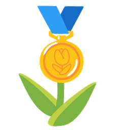 1st place medal and tulip