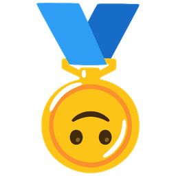 1st place medal and Upside-down face