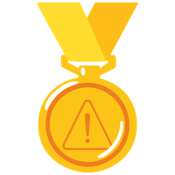 1st place medal and warning