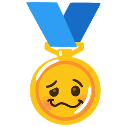 1st place medal and Woozy face