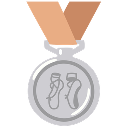 2nd place medal and ballet shoes