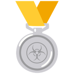 2nd place medal and biohazard