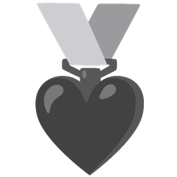 2nd place medal and black heart