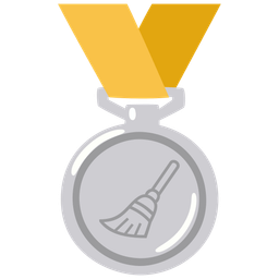 2nd place medal and broom