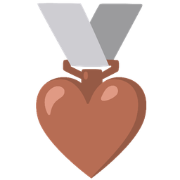 2nd place medal and brown heart