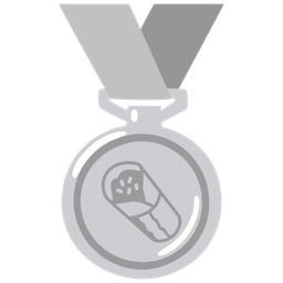 2nd place medal and burrito