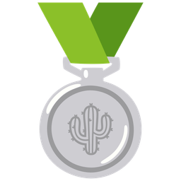 2nd place medal and cactus