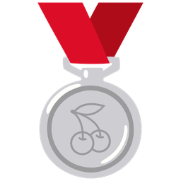 2nd place medal and cherries