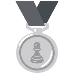 2nd place medal and chess pawn