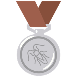2nd place medal and cockroach