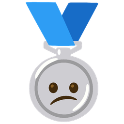 2nd place medal and confused face