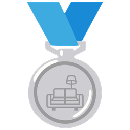 2nd place medal and couch and lamp