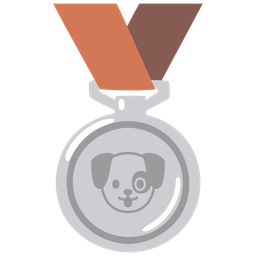 2nd place medal and dog face