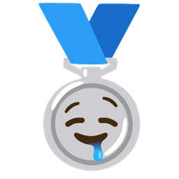 2nd place medal and drooling face