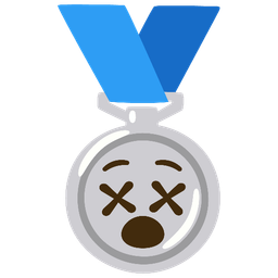 2nd place medal and face with crossed-out eyes