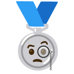 2nd place medal and face with monocle