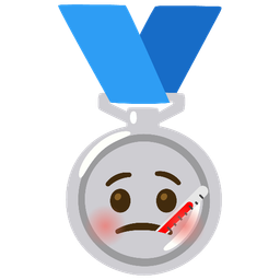 2nd place medal and face with thermometer