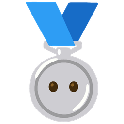 2nd place medal and face without mouth