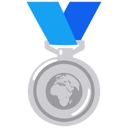 2nd place medal and globe showing Europe-Africa