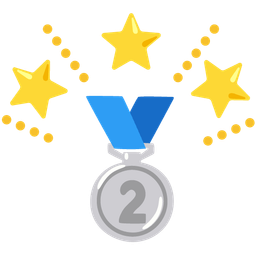 2nd place medal and glowing star