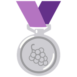 2nd place medal and grapes