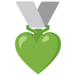 2nd place medal and green heart