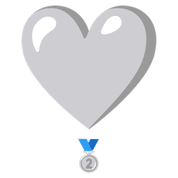 2nd place medal and heart exclamation